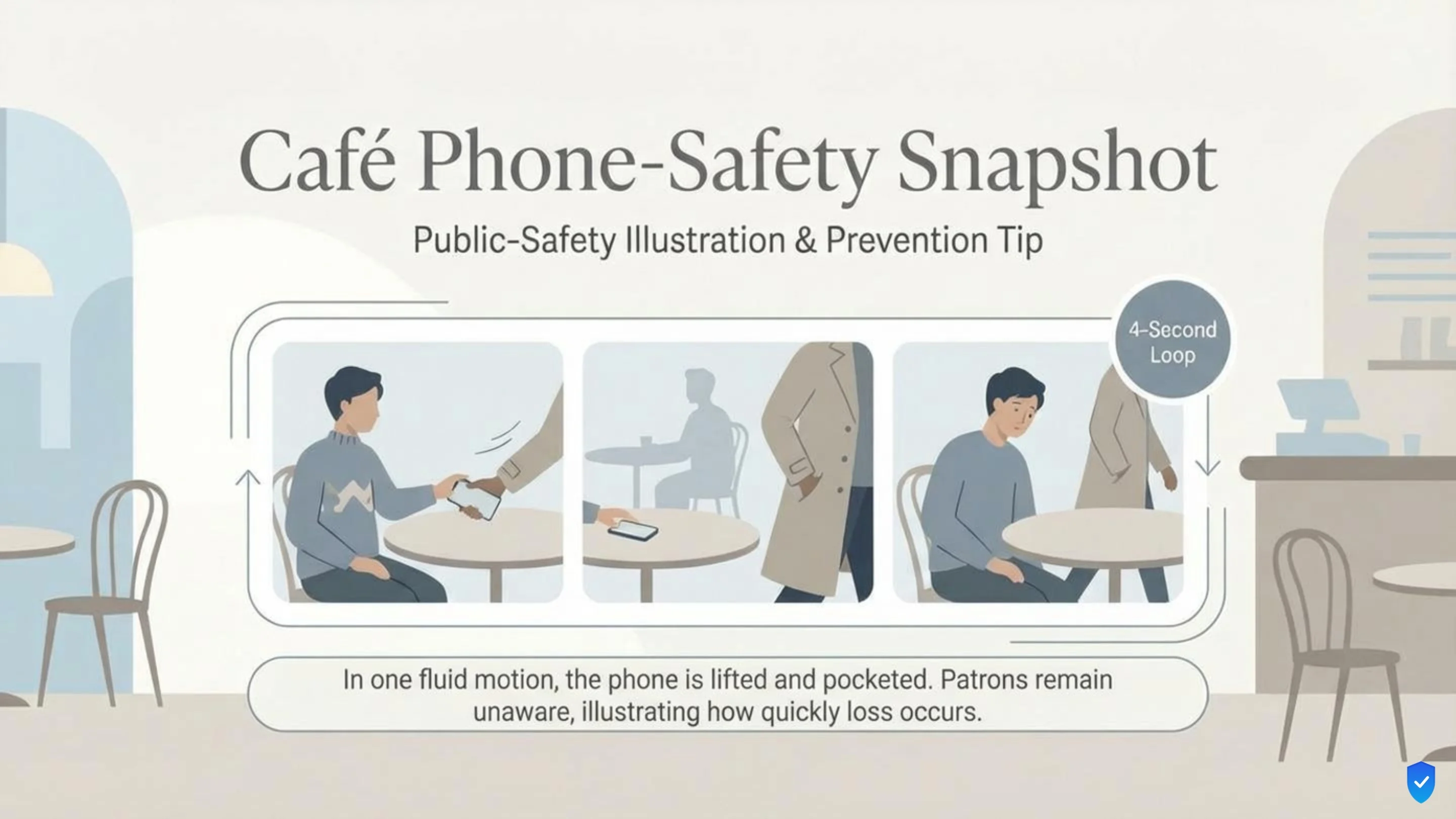 Cafe phone-safety snapshot, slide 3 of 6
